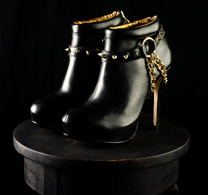 Tina Pelica Preta Metal Bronze