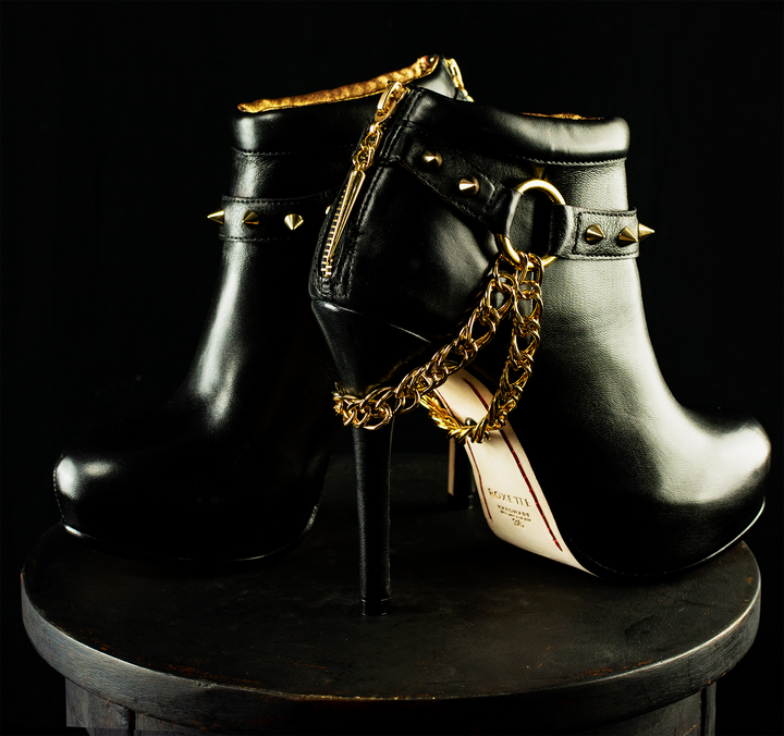 Tina Pelica Preta Metal Bronze